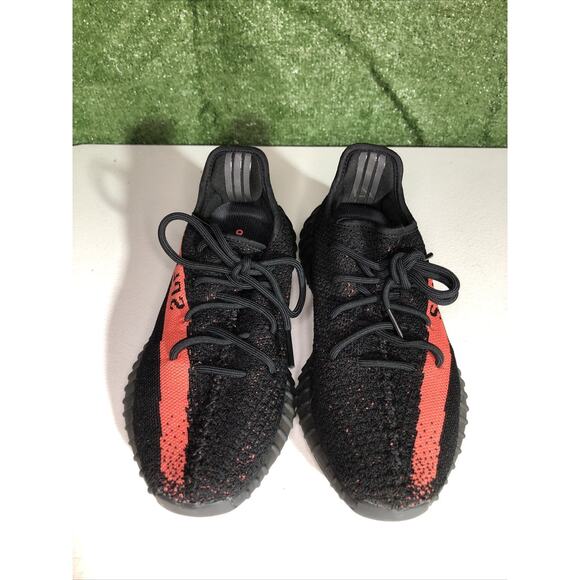 adidas Yeezy Boost 350 V2 Red Stripe Size US 7.5/ EU 40.5- Pre Owned - Picture 1 of 6